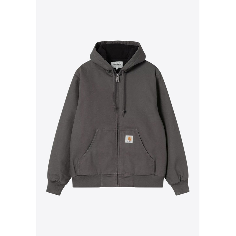 Active Zip-Up Hooded Jacket Gray mrtwstd_S