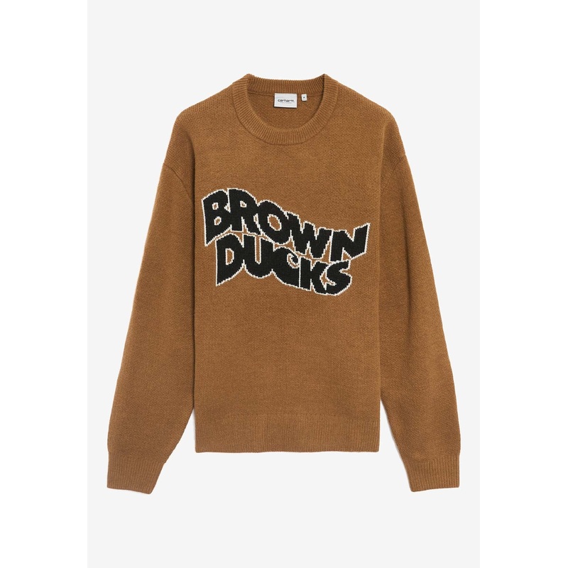 Brown Ducks Intarsia Knit Sweater Brown mrtwstd_M