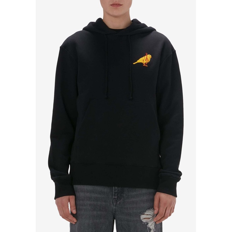 Canary Embroidered Drawstring Hoodie Black mrtwstd_M