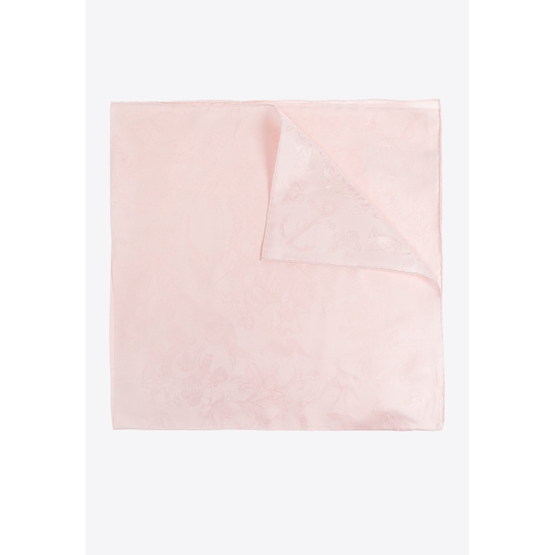 Floral Jacquard Silk Scarf Pink Onesize