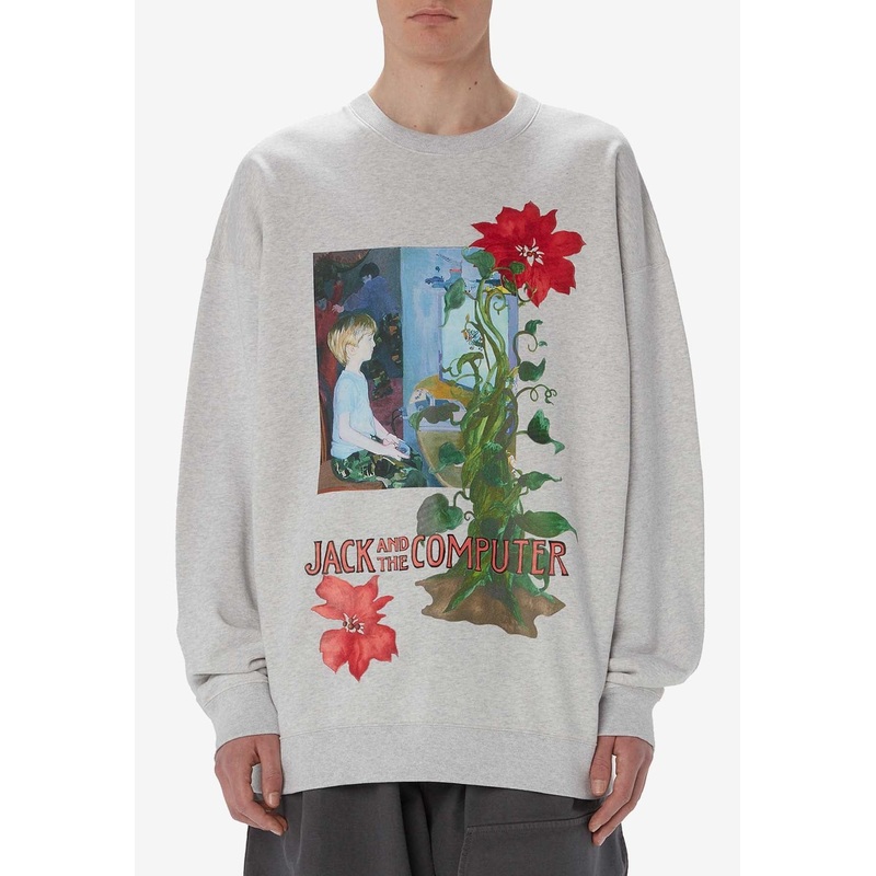 Graphic Print Sweatshirt Gray mrtwstd_M