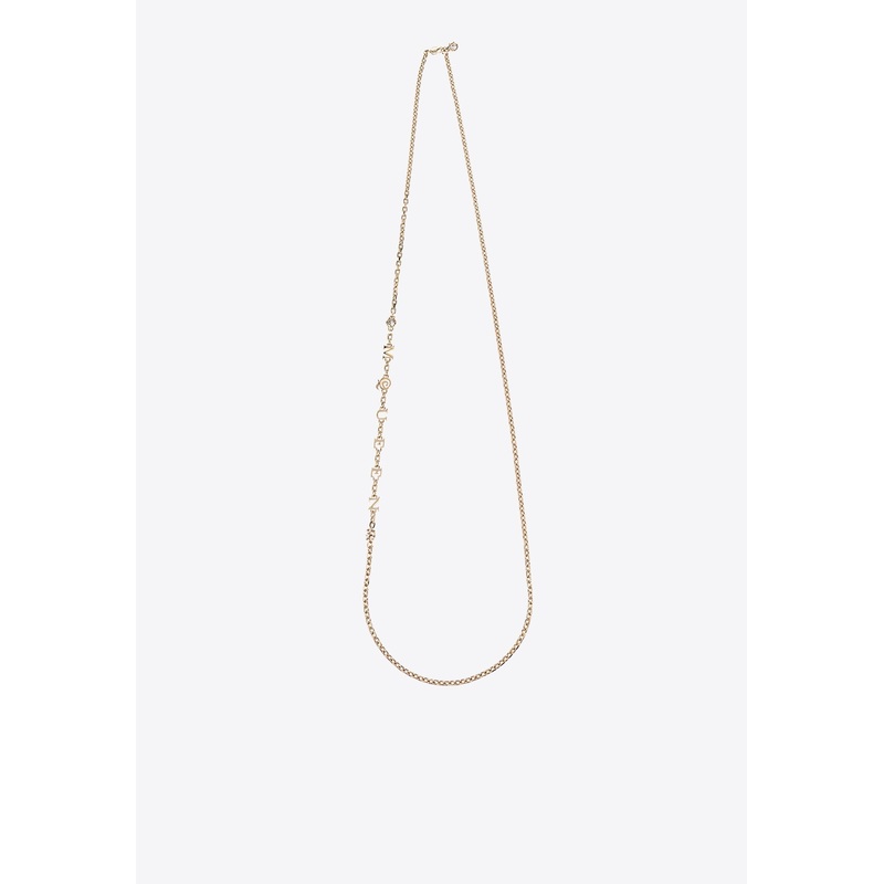 Necklace with Logo-Lettering and Crystal Gold Onesize