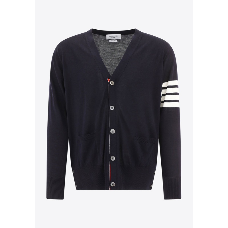 4-bar Stripes Merino Wool Cardigan Blue mrtwstd_3