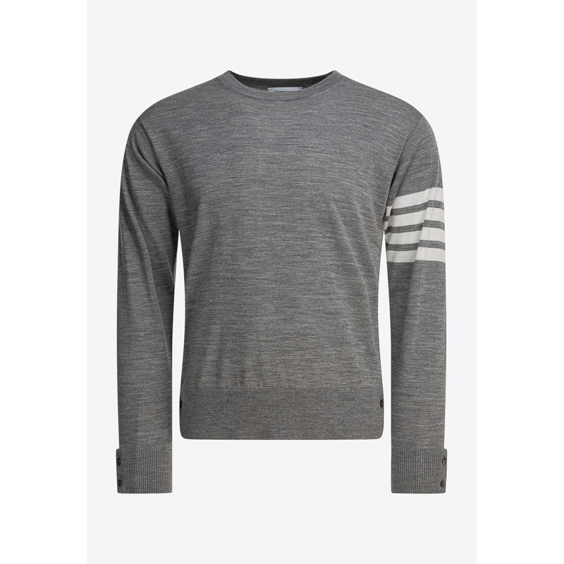 4-bar Stripes Wool Sweater Gray mrtwstd_3