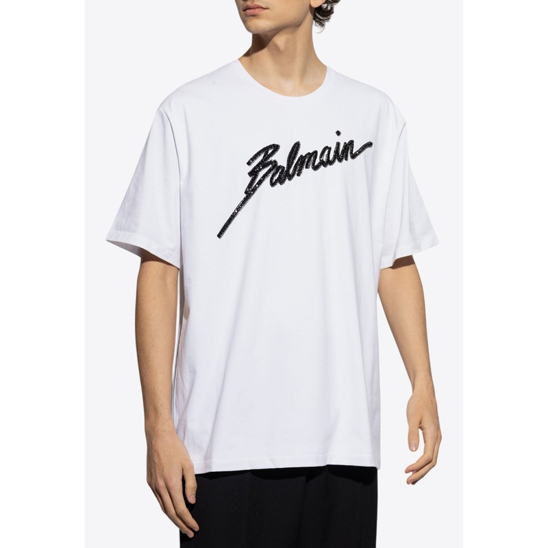 Beaded Logo T-shirt White mrtwstd_S