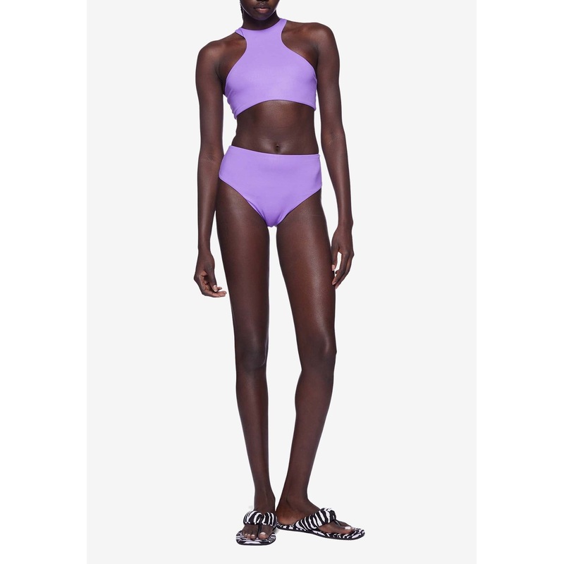 Cut-Out Drawstring Bikini Purple wrtwstd_S