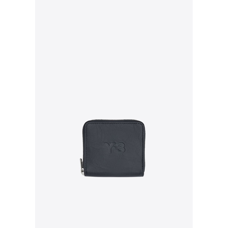 Embossed Logo Zip-Around Wallet Black Onesize