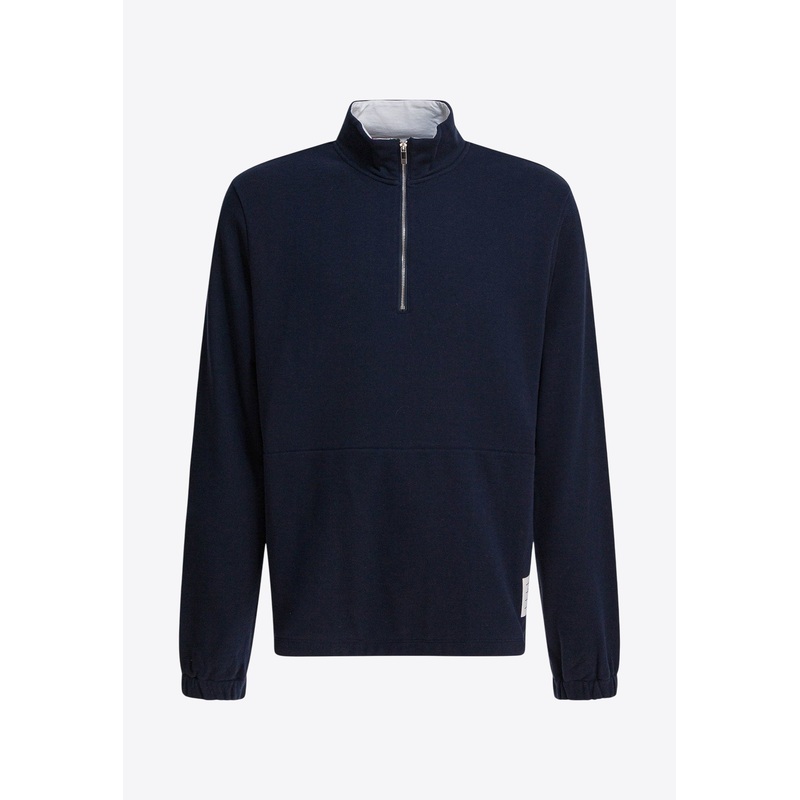 Half-Zip Ribbed Sweater Blue mrtwstd_1