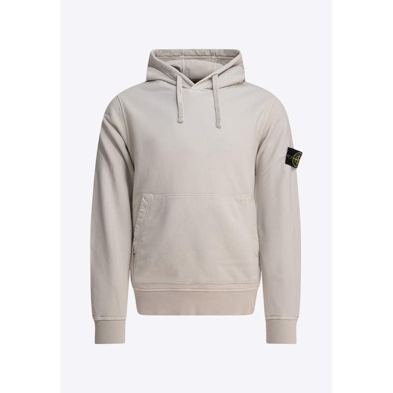Logo Patch Hooded Fleece Sweatshirt Light Beige mrtwstd_M