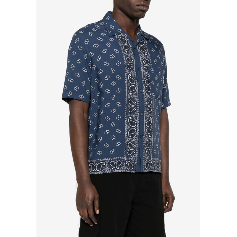 Paisley Print Bowling Shirt Navy mrtwit_IT 48