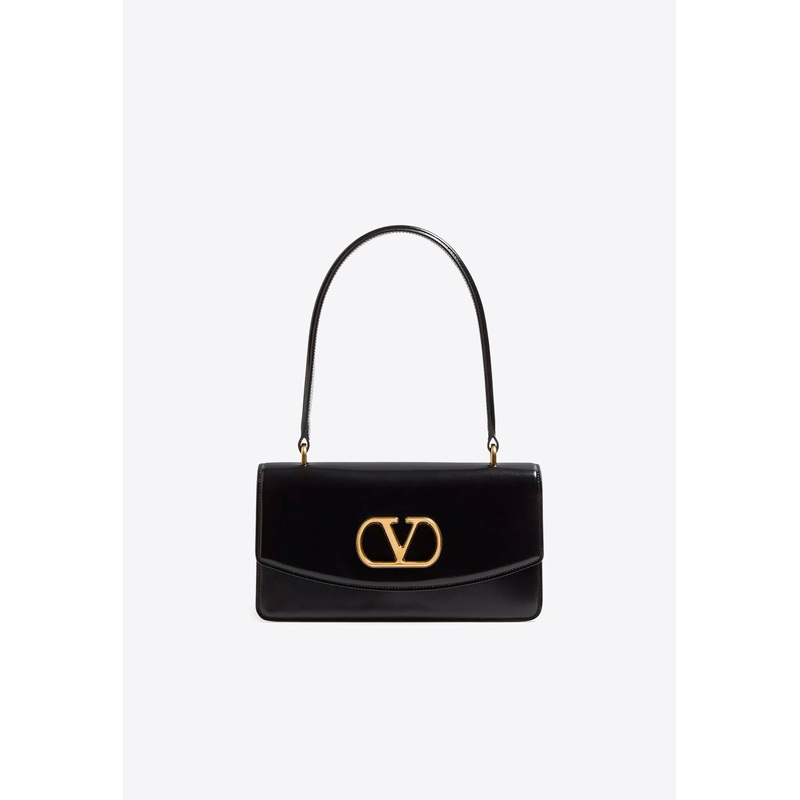 Vain VLogo Leather Shoulder Bag Black Onesize