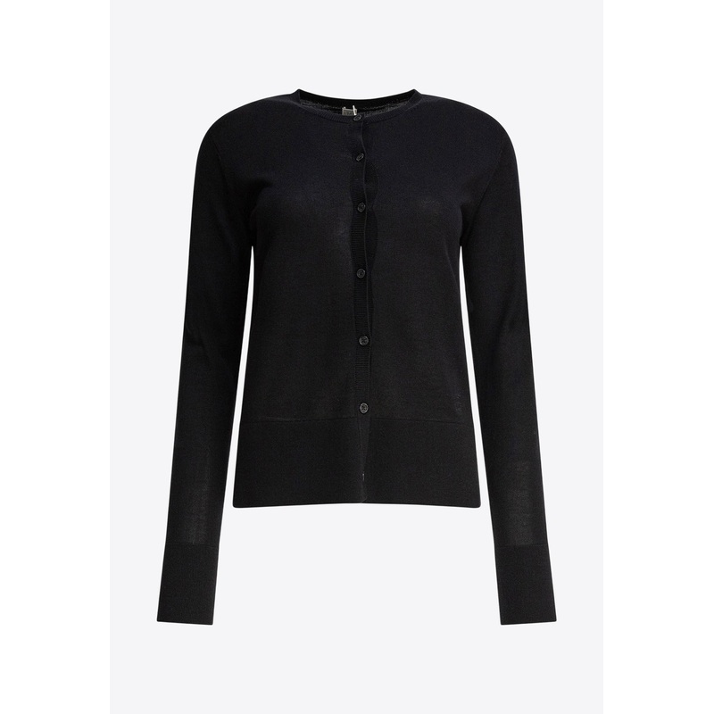 Wool Crewneck Cardigan Black wrtwstd_S
