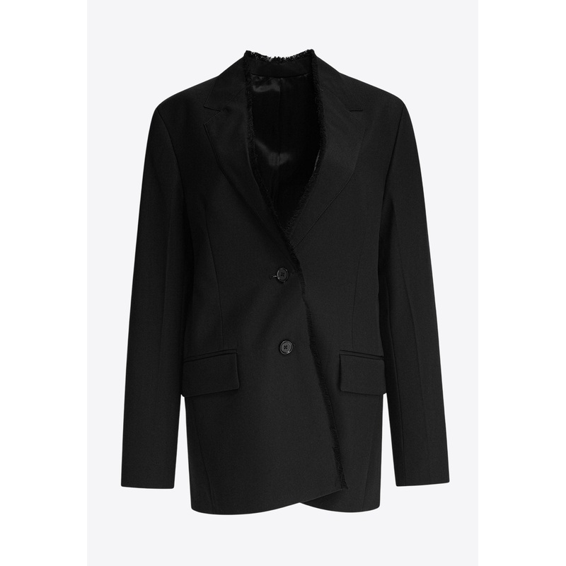 Wool Single-Breasted Jacket Black wrtwfr_FR 34