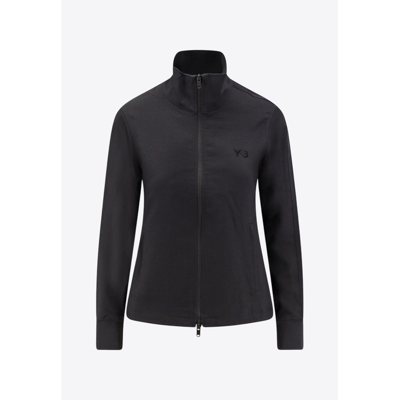 Zip-Up Logo Sweatshirt Black wrtwstd_S