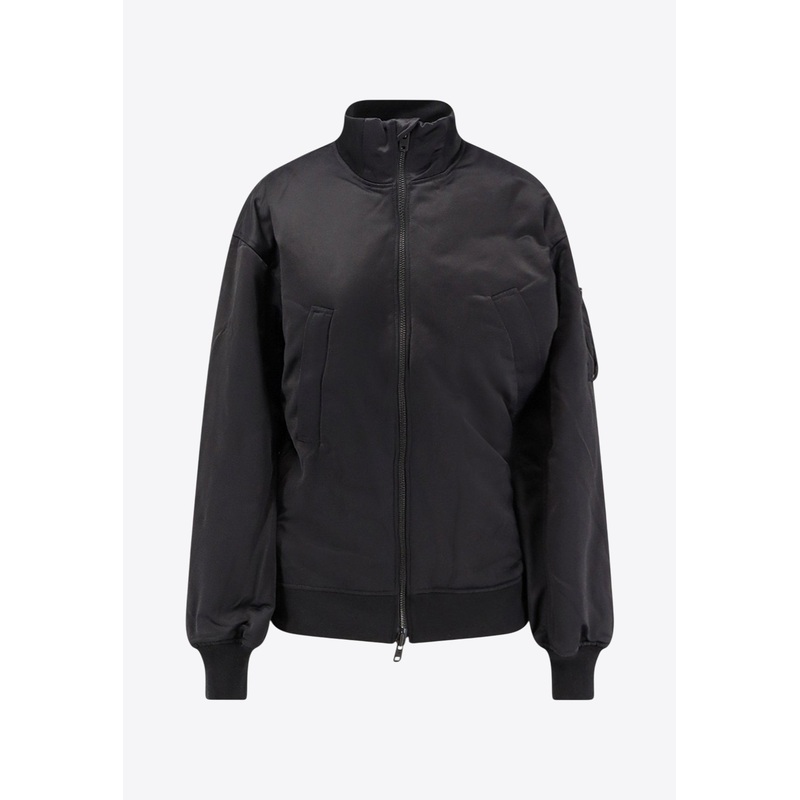 Asymmetric Zip-Up Track Jacket Black wrtwstd_XS