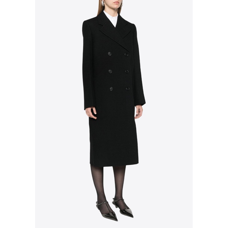 Double-Breasted Wool Coat Black wrtwit_IT 36