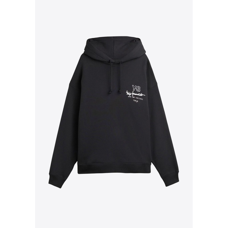 Graphic Print Hooded Sweatshirt Black mrtwstd_S