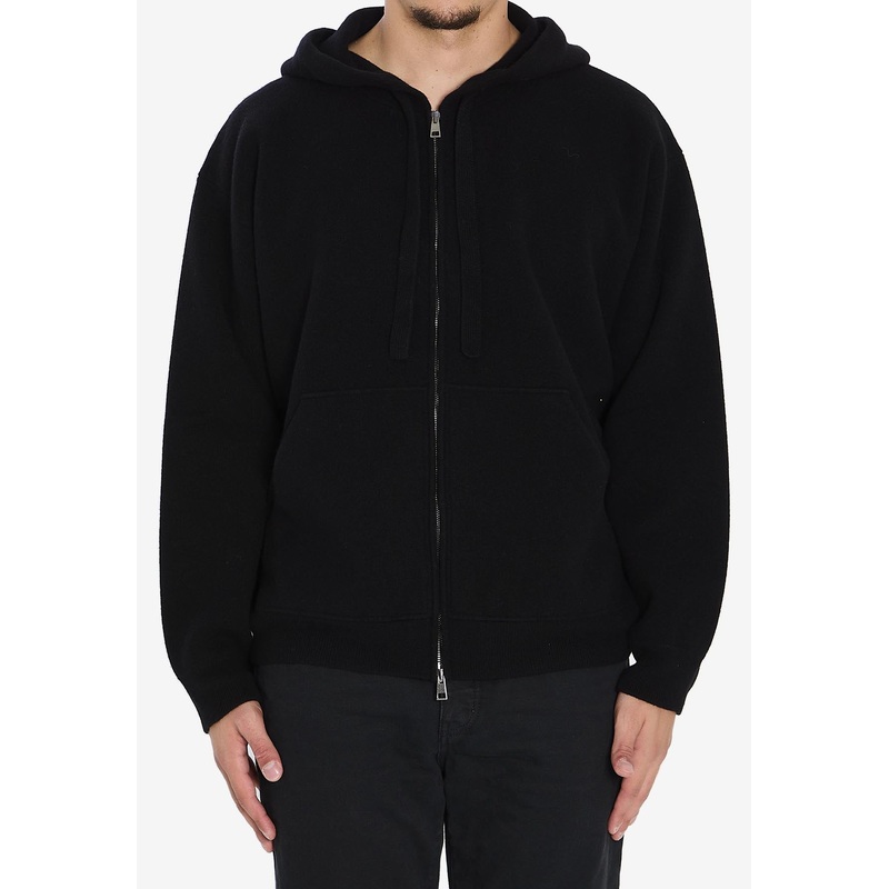 Super-Fine Wool Hooded Sweatshirt Black mrtwit_IT 46