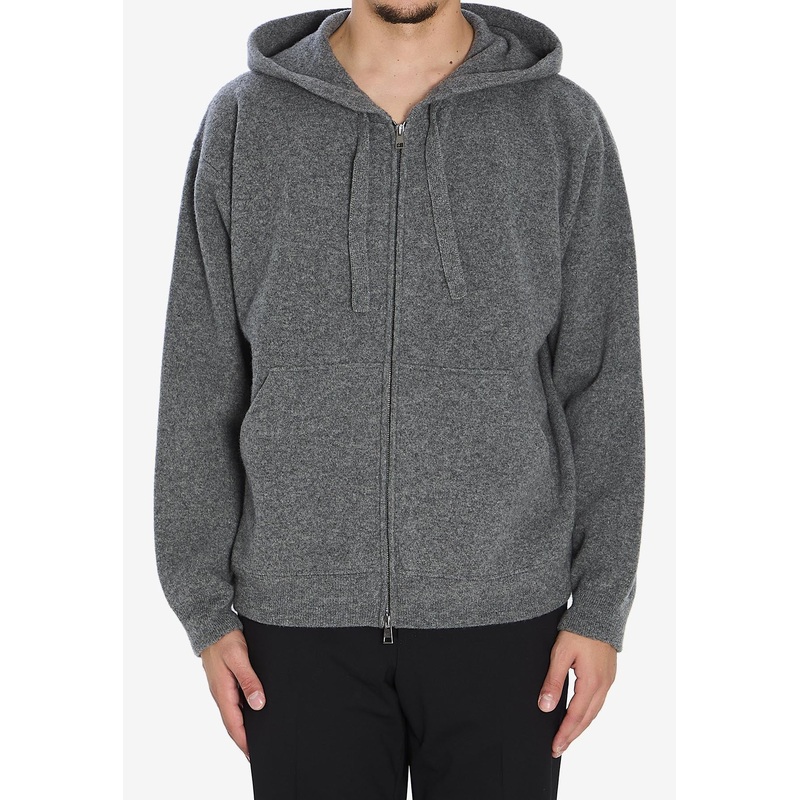 Super-Fine Wool Hooded Sweatshirt Gray mrtwit_IT 46