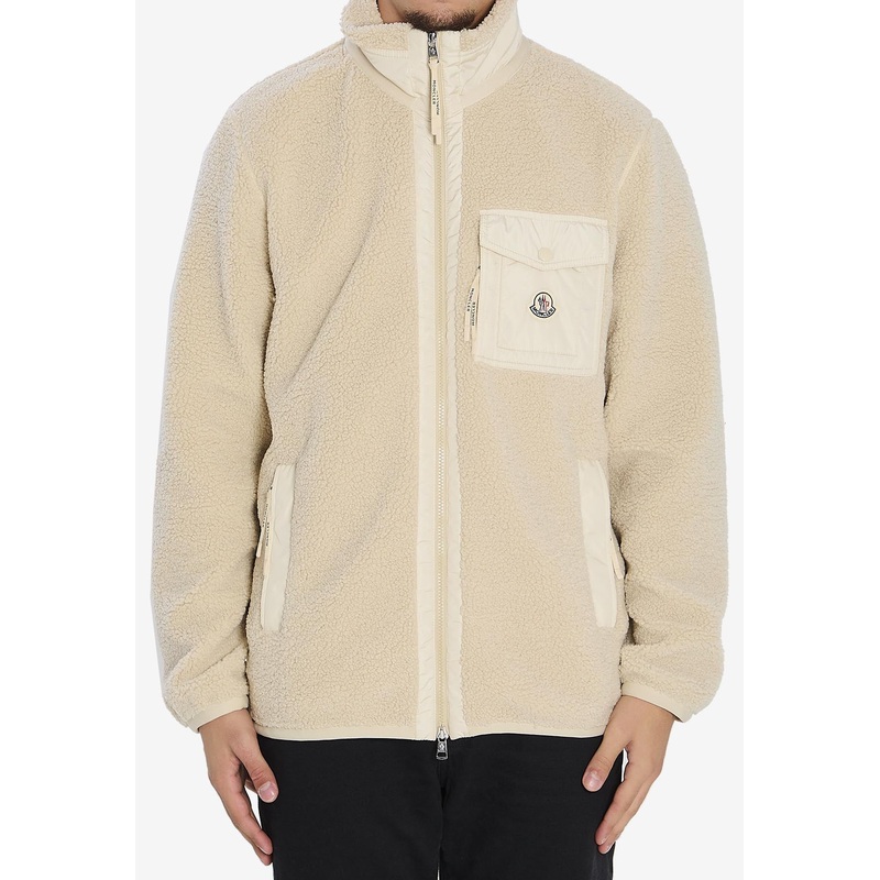Teddy-Effect Logo Sweatshirt Beige mrtwstd_M