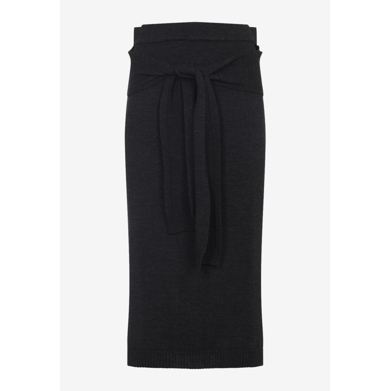 Trompe L’oeil Midi Skirt Gray wrtwstd_XS