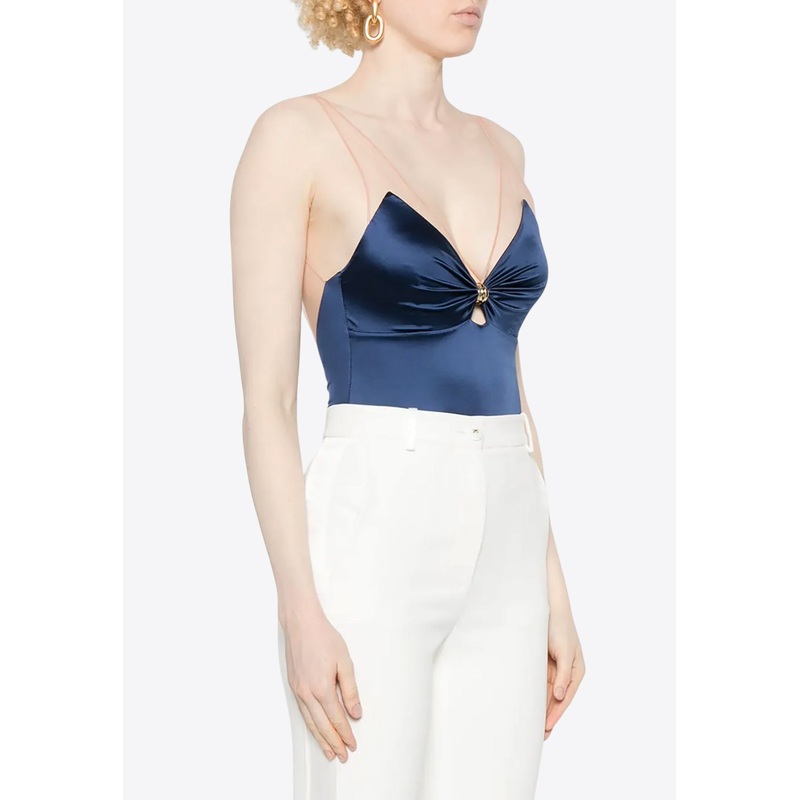 Tulle-Straps Bodysuit Navy wrtwit_IT 40