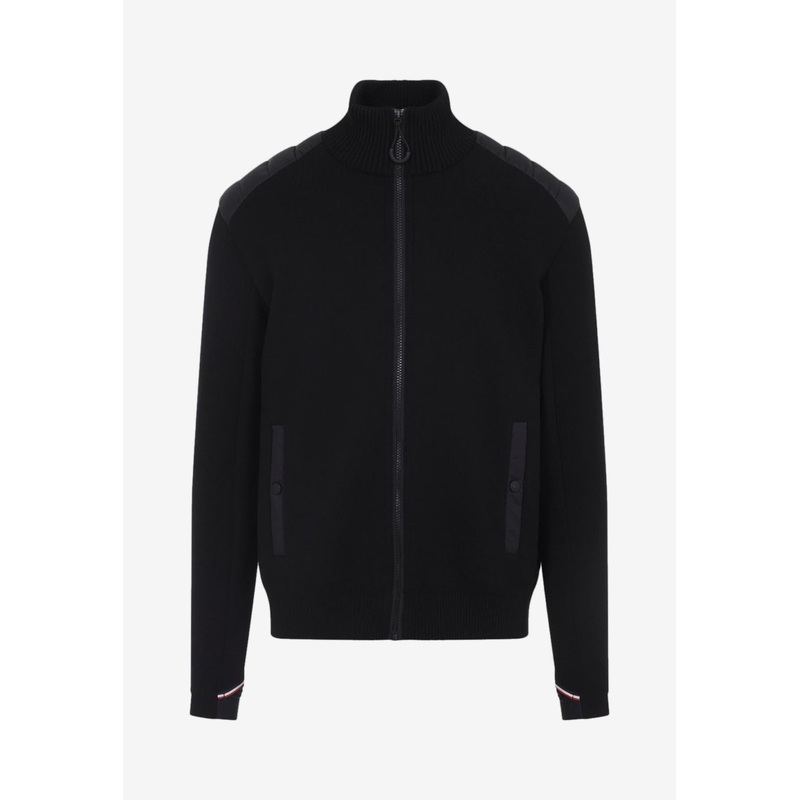 Wool Zip-Up Cardigan Black mrtwstd_S