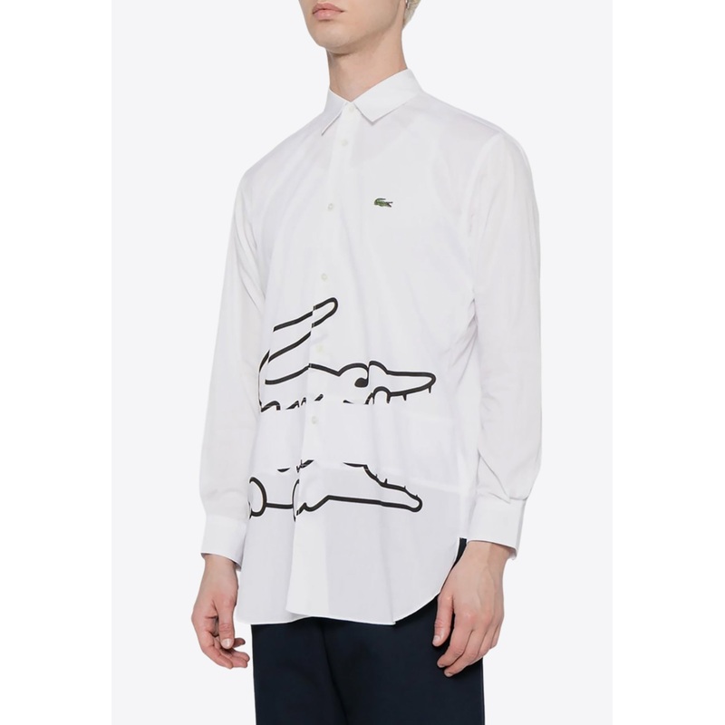 X Lacoste Printed Long-Sleeved Shirt White mrtwstd_S