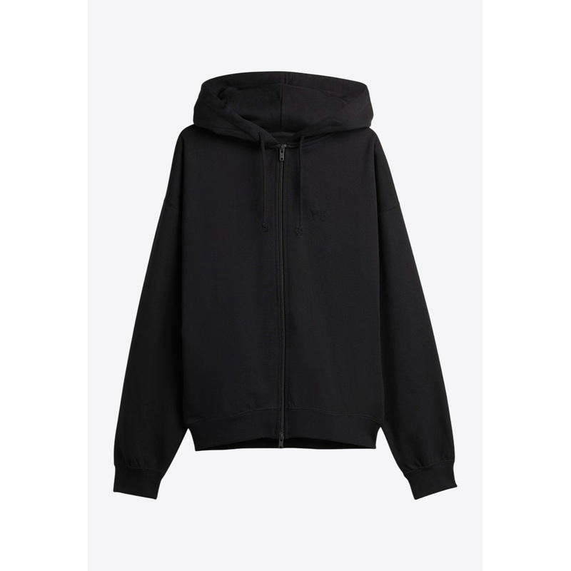 Zip-Up Hooded Sweatshirt with Logo Black mrtwstd_S