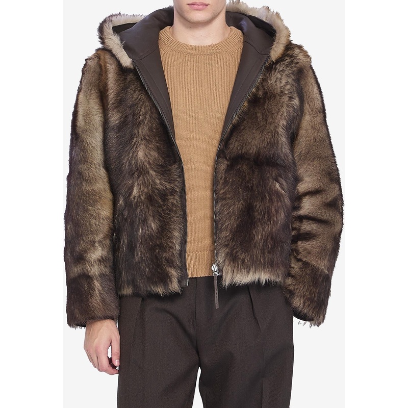Zip-Up Lamb Fur Coat Brown mrtwit_IT 48