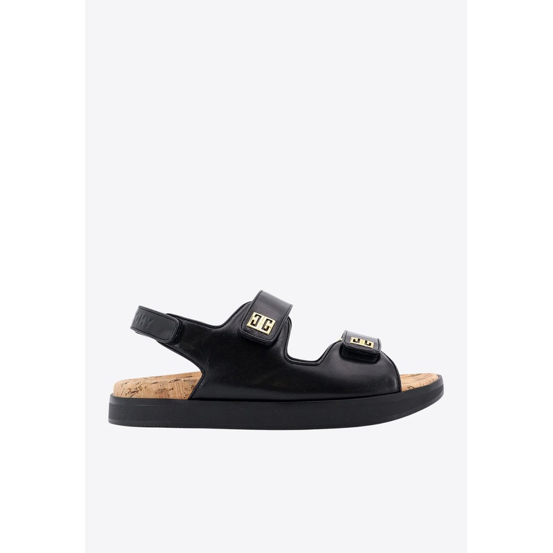 4G Logo Leather Sandals Black wshoeseu_EU 36