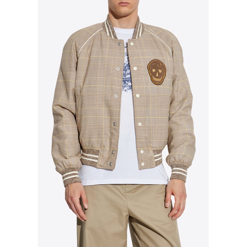 Bomber Jacket with Check-Pattern Beige mrtwit_IT 52