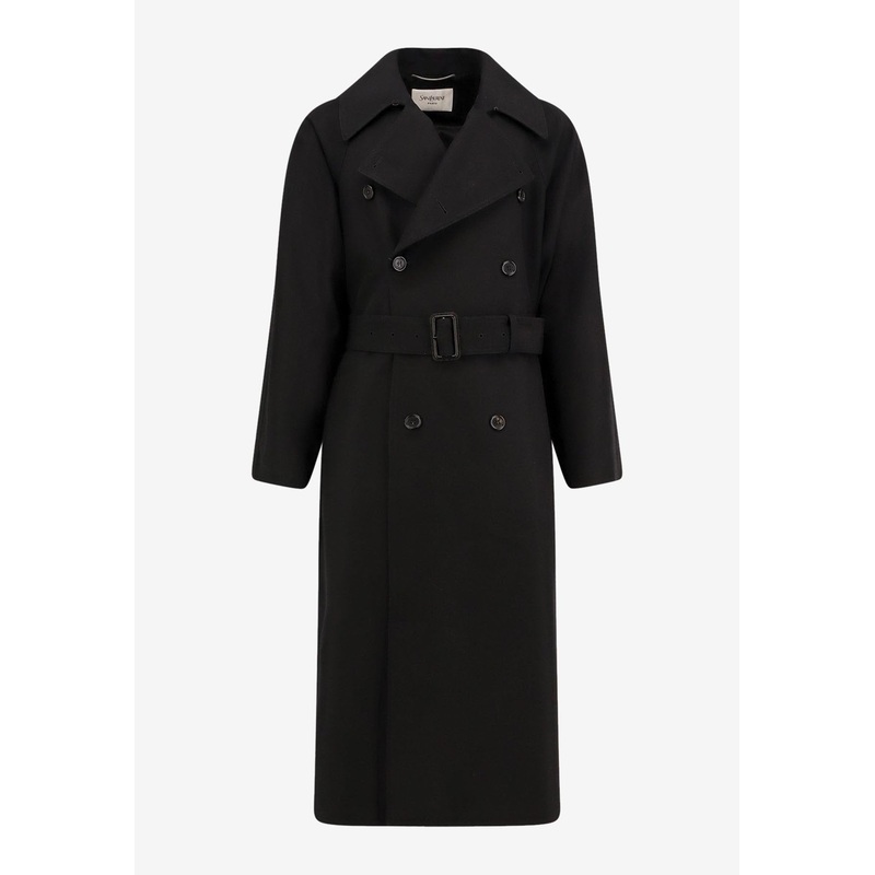 Double-Breasted Wool Coat Black mrtwonesize_Onesize