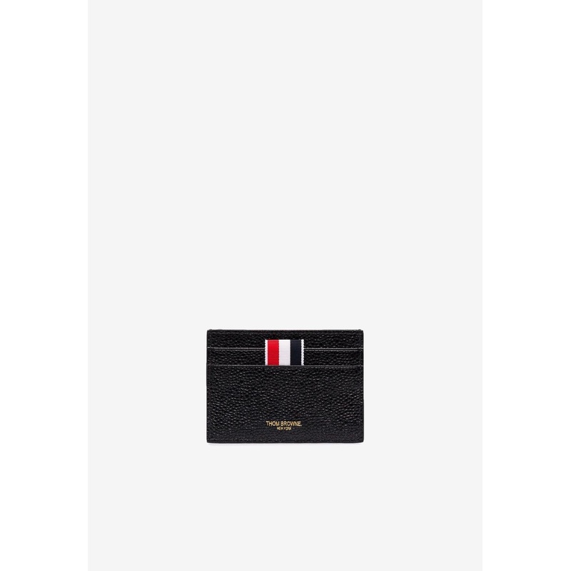 Double Sided Cardholder in Pebbled Leather Black Onesize