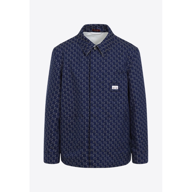 GG Logo Long-Sleeved Shirt Blue mrtwit_IT 48