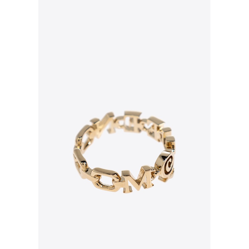 Logo-Lettering Brass Ring Gold IT 11