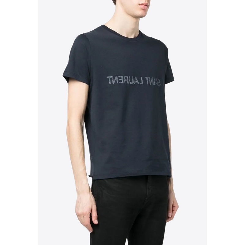 Reverse Logo Print T-shirt Blue mrtwstd_S