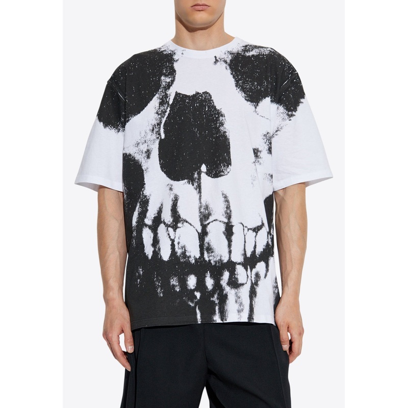 Skull-Print Crewneck T-shirt White mrtwstd_S
