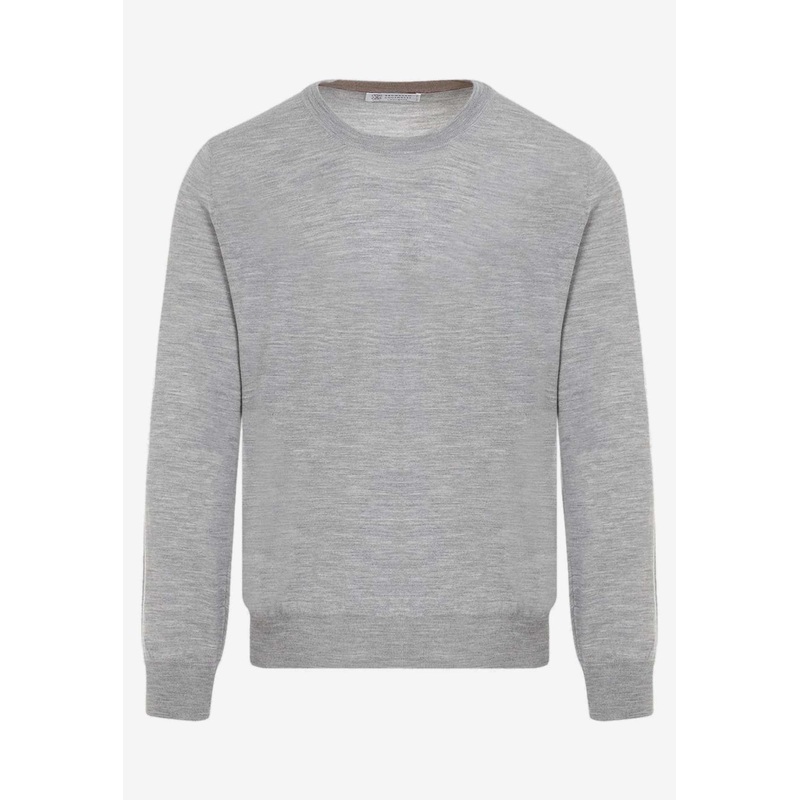 Wool and Cashmere Crewneck Sweater Gray mrtwit_IT 48