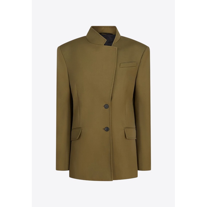 Asymmetric Wool Blazer Green wrtwit_IT 38