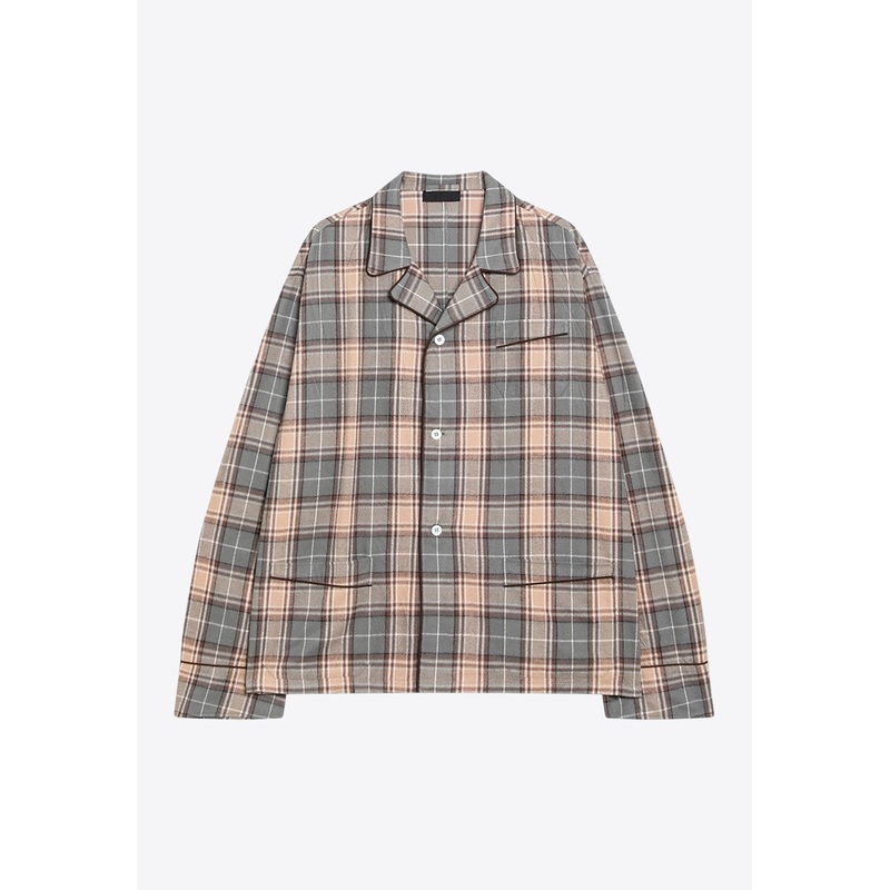 Checked Long-Sleeved Shirt Gray mrtwstd_M