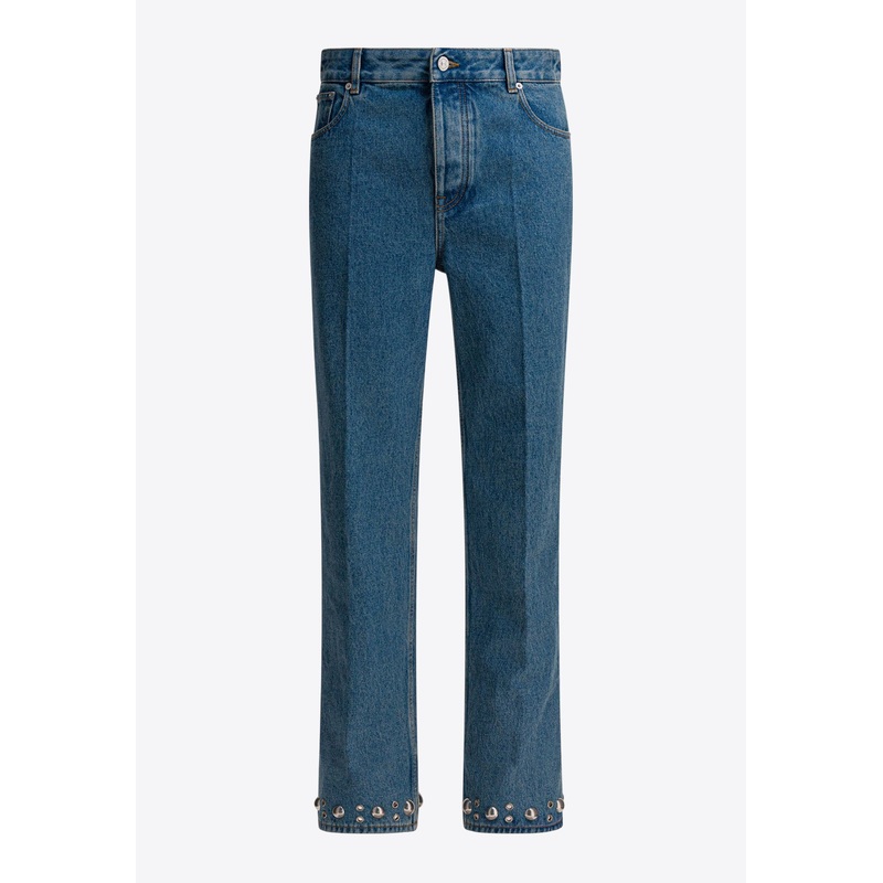 Studded Straight-Leg Washed Jeans Blue mrtwbottoms_30
