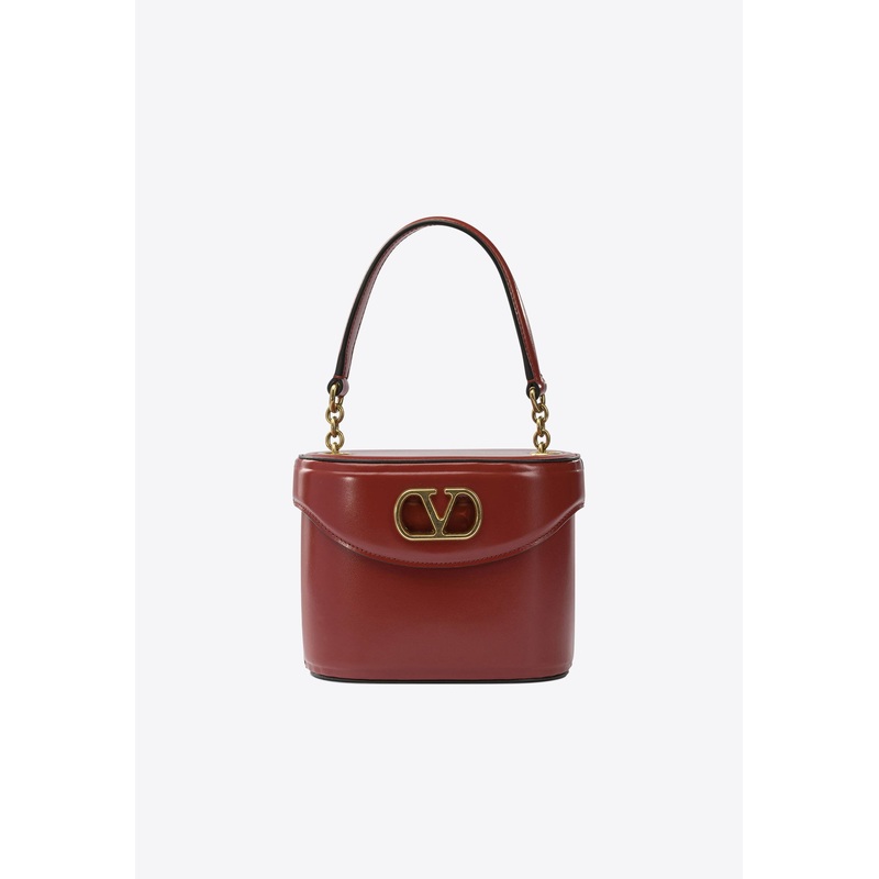 Vain Calf Leather Vanity Bag Red Onesize