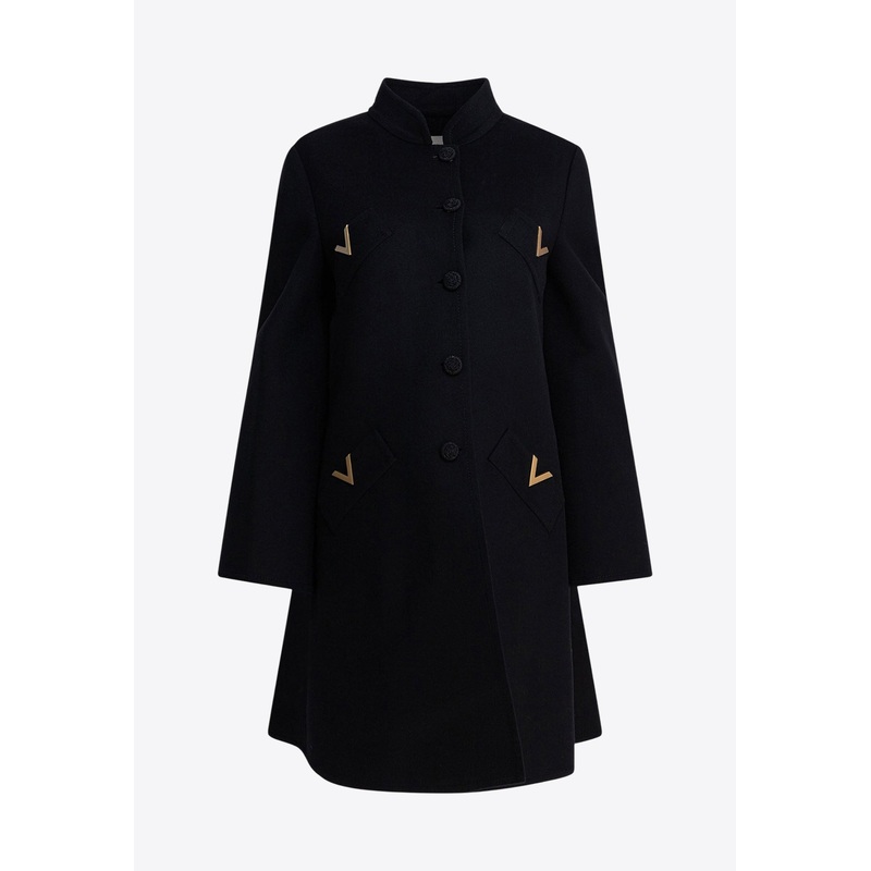 VLogo Buttoned Coat Black wrtwit_IT 40