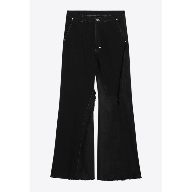 Wide-Leg Pants with Fringes Black mrtwbottoms_30