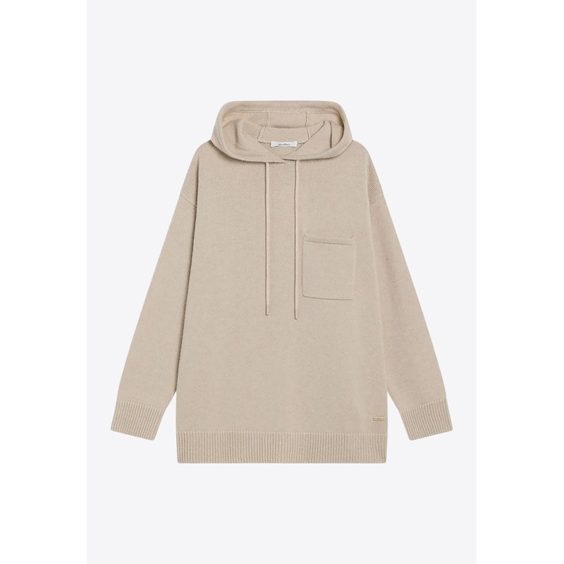 Wool and Cashmere Hooded Sweater Beige wrtwstd_XS