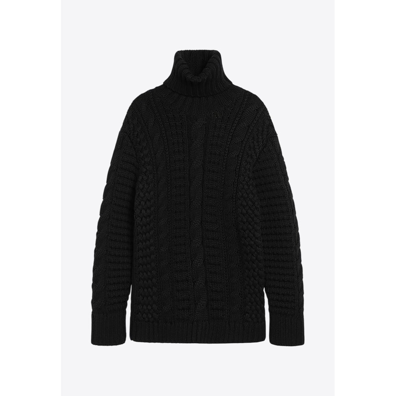 Wool Turtleneck Sweater Black wrtwstd_XS