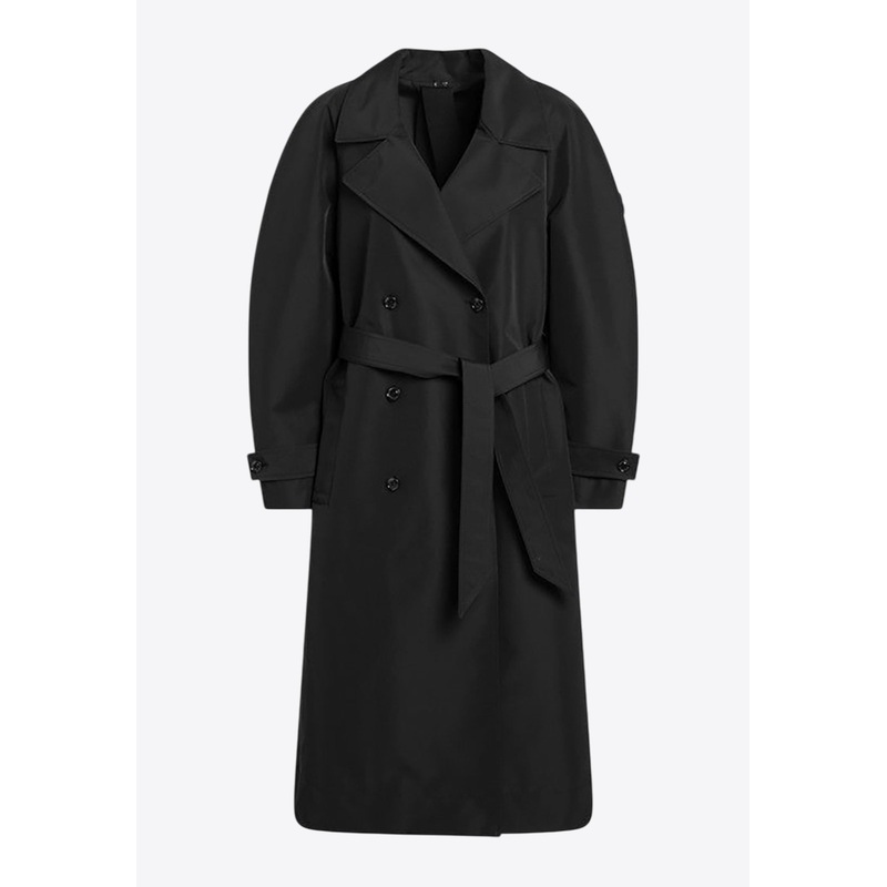 X EE72 Zake Double-Breasted Trench Coat Black wrtwmoncler_1