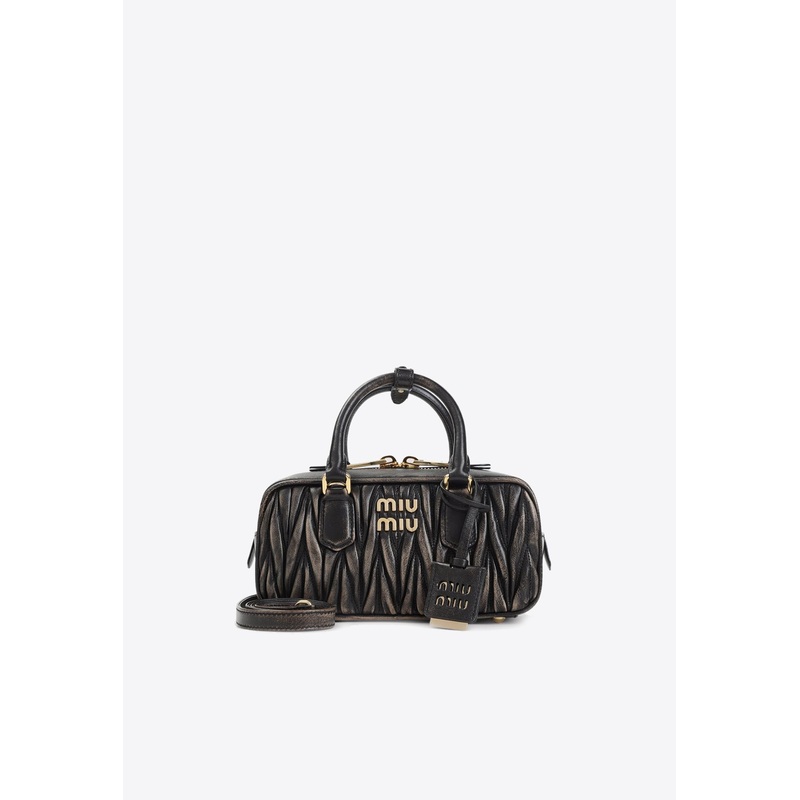 Arcadie Leather Top Handle Bag Brown Onesize