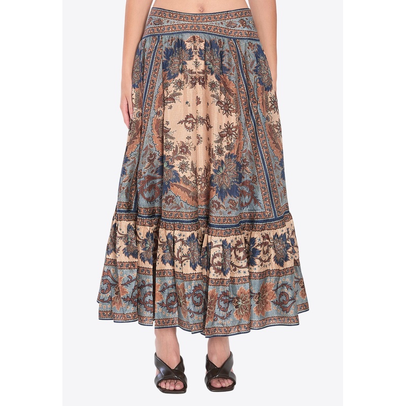 Ascension Tiered Midi Skirt Multicolor wrtwzimmermann_1